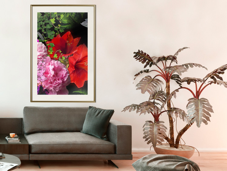 Wall Poster Floral Symphony - colorful composition with flowers on a uniform background 118335 additionalImage 21
