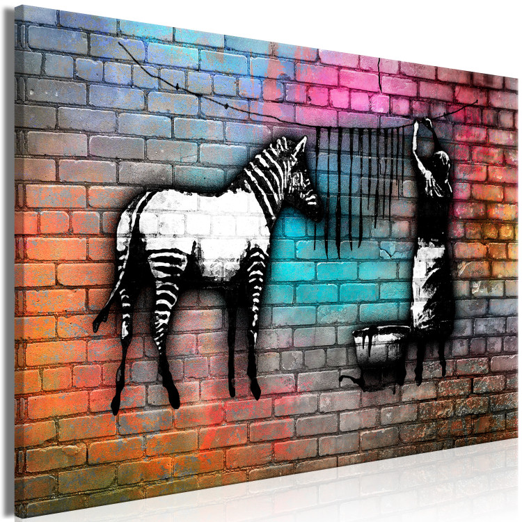 Canvas Washing Zebra - Colourful Brick (1 Part) Wide 118535 additionalImage 2