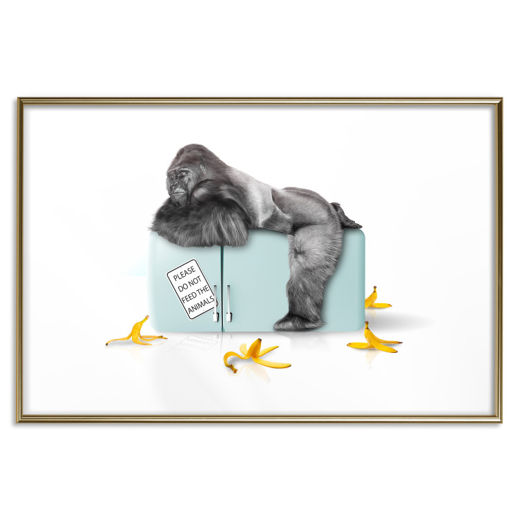 Wall Poster Hungry Gorilla - humorous composition with a wild monkey and banana peels 119035 additionalImage 14
