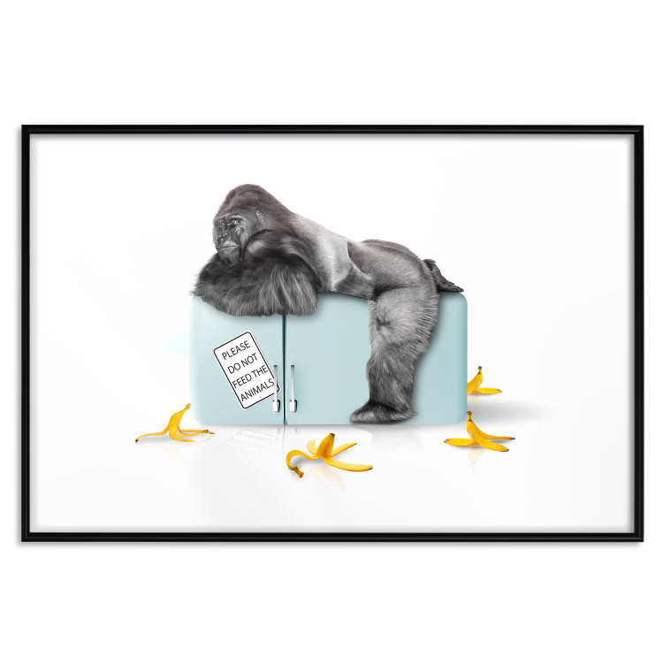 Wall Poster Hungry Gorilla - humorous composition with a wild monkey and banana peels 119035 additionalImage 15