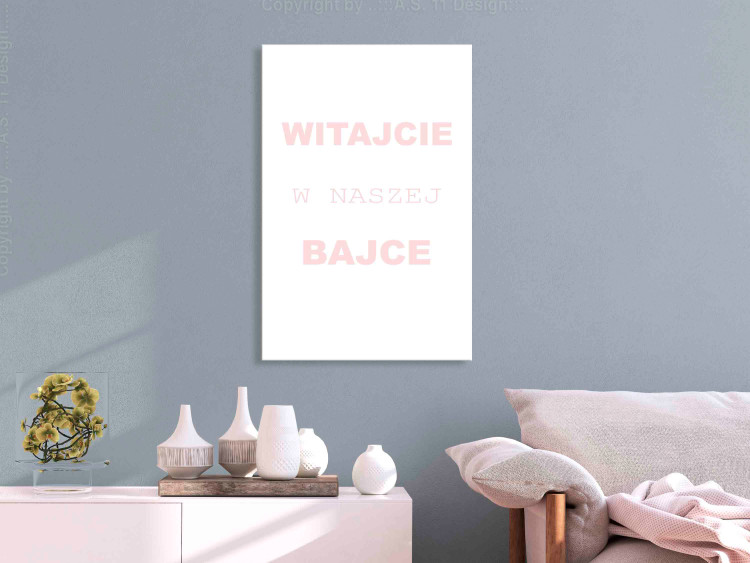 Canvas Art Print Private fairy tale - pastel inscription in Polish on a white 122835 additionalImage 3
