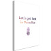 Canvas Lost in paradise - colorful lettering in English with purple pineapple on a white background 123035 additionalThumb 2