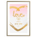 Poster Love Is Where You Are - golden heart and romantic English text 125235 additionalThumb 14