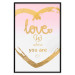 Poster Love Is Where You Are - golden heart and romantic English text 125235 additionalThumb 24
