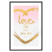 Poster Love Is Where You Are - golden heart and romantic English text 125235 additionalThumb 15