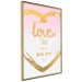 Poster Love Is Where You Are - golden heart and romantic English text 125235 additionalThumb 12