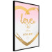 Poster Love Is Where You Are - golden heart and romantic English text 125235 additionalThumb 10