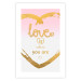 Poster Love Is Where You Are - golden heart and romantic English text 125235 additionalThumb 19