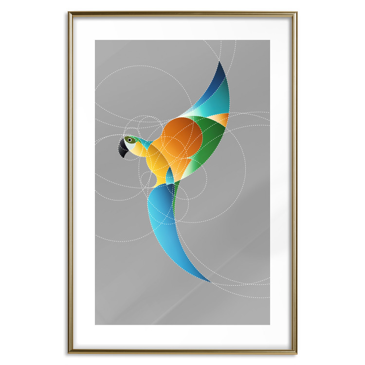 Wall Poster Parrot in Circles - abstract colorful bird made of geometric figures 126935 additionalImage 19