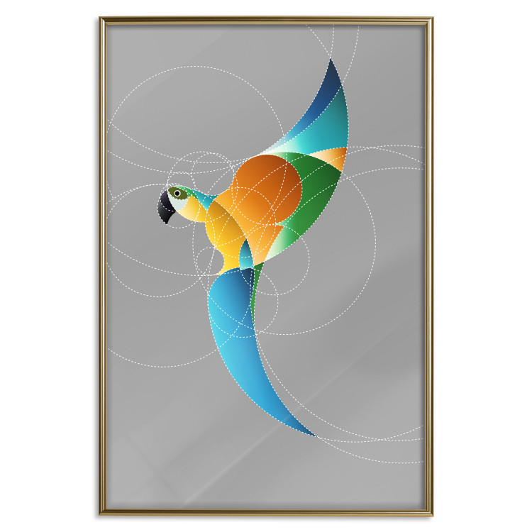Wall Poster Parrot in Circles - abstract colorful bird made of geometric figures 126935 additionalImage 16