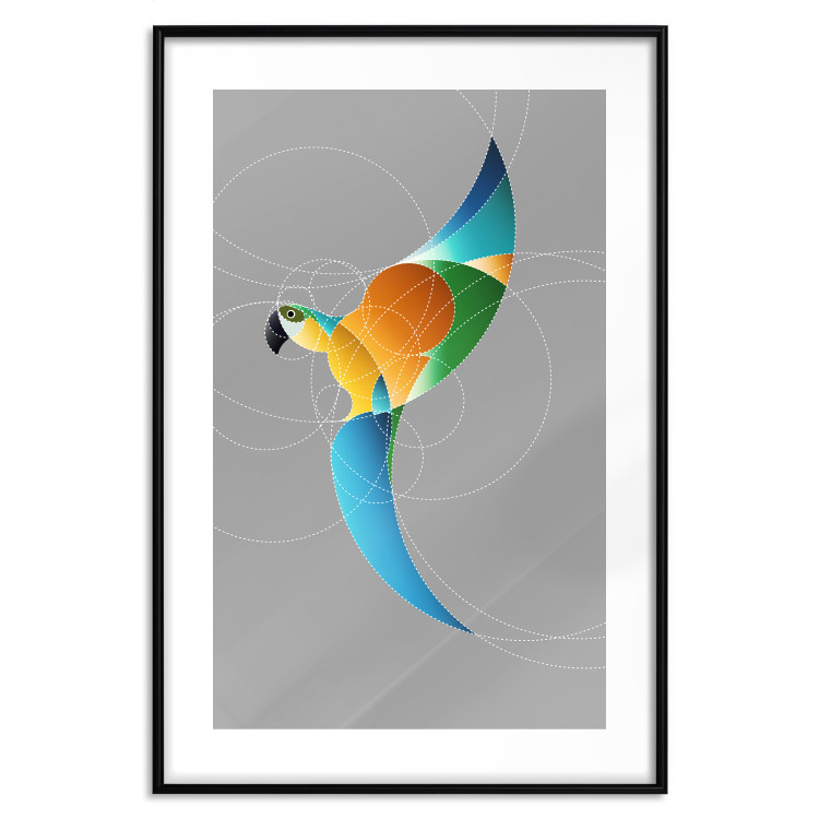 Wall Poster Parrot in Circles - abstract colorful bird made of geometric figures 126935 additionalImage 20