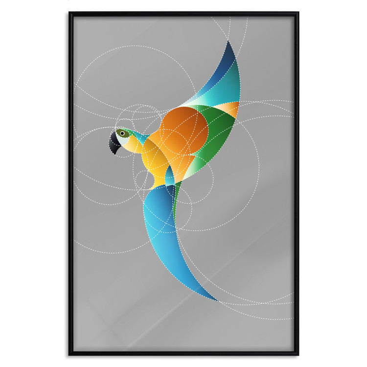 Wall Poster Parrot in Circles - abstract colorful bird made of geometric figures 126935 additionalImage 18