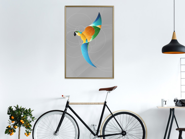 Wall Poster Parrot in Circles - abstract colorful bird made of geometric figures 126935 additionalImage 5