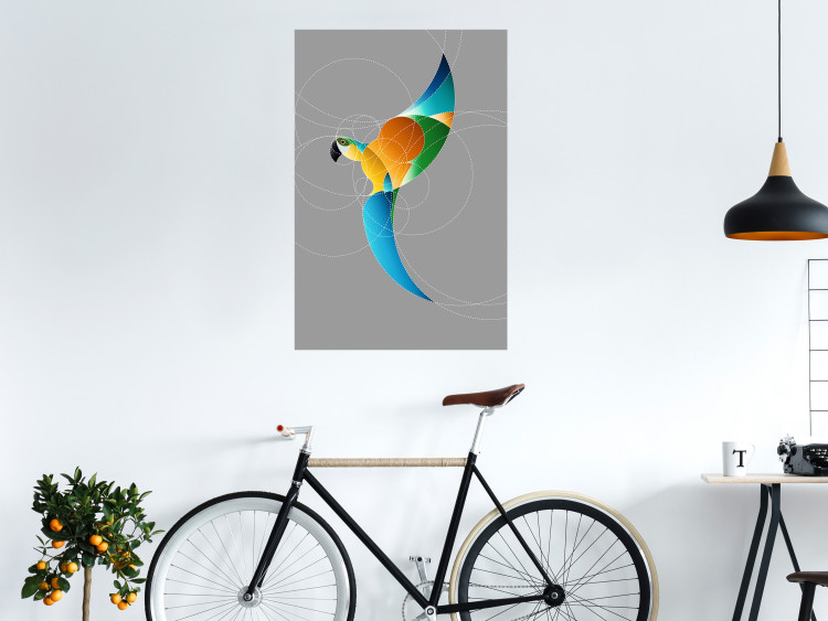 Wall Poster Parrot in Circles - abstract colorful bird made of geometric figures 126935 additionalImage 2