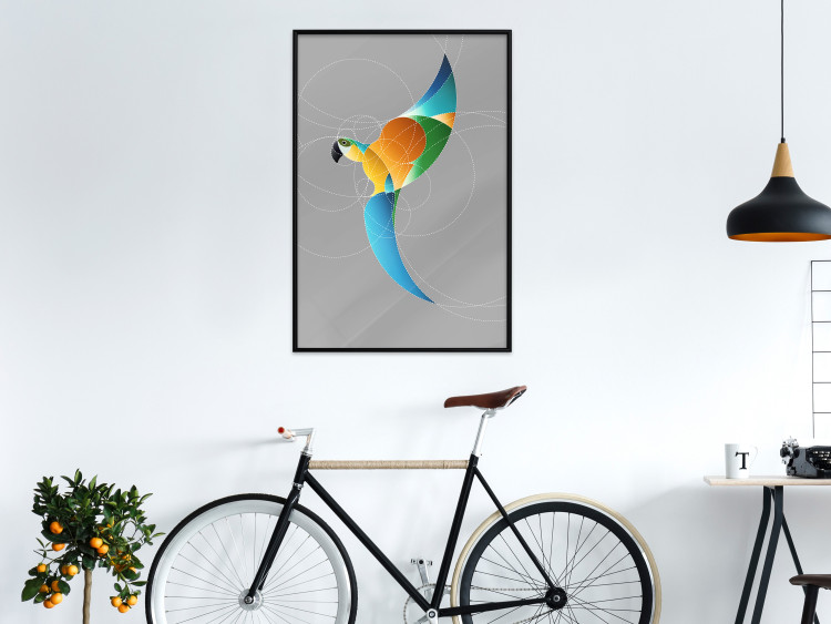Wall Poster Parrot in Circles - abstract colorful bird made of geometric figures 126935 additionalImage 4