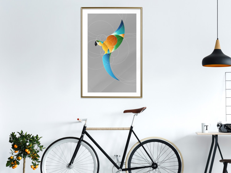 Wall Poster Parrot in Circles - abstract colorful bird made of geometric figures 126935 additionalImage 13
