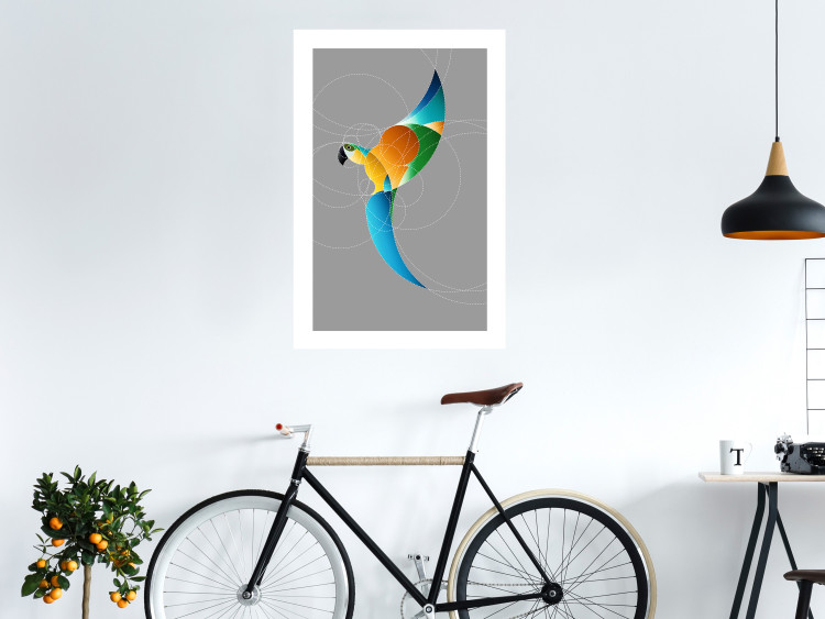Wall Poster Parrot in Circles - abstract colorful bird made of geometric figures 126935 additionalImage 3