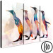 Canvas Print Penguin Wanderings (3-part) - colorful birds on a creative background 127535 additionalThumb 6