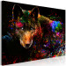 Canvas Colorful Shadow (1-part) wide - abstract multicolored wolf 129035 additionalThumb 2