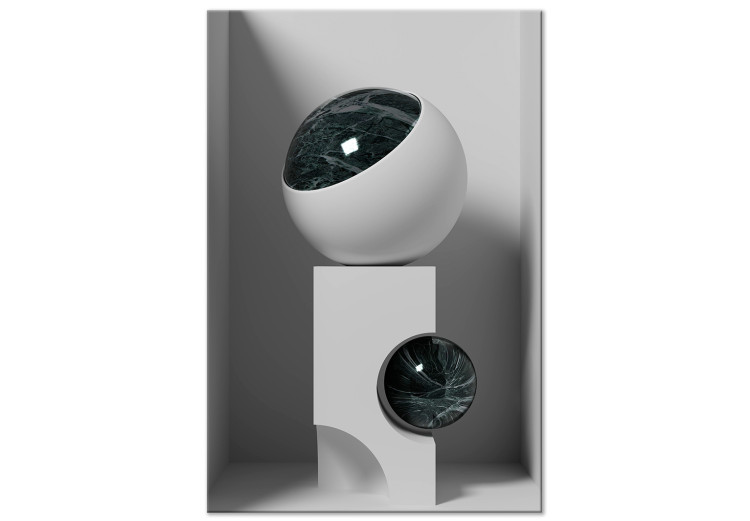 Canvas Futuristic sculpture - composition with an abstract, geometric form, ideal decoration for a living room in a minimal style 129735