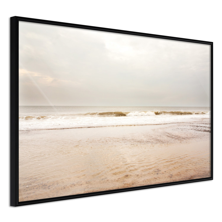 Wall Poster Sea After the Storm - beach and sea landscape with waves against a gray sky 129835 additionalImage 11