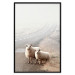 Wall Poster Extraordinary Hitchhikers - landscape of animals by the road against a field 130235 additionalThumb 16