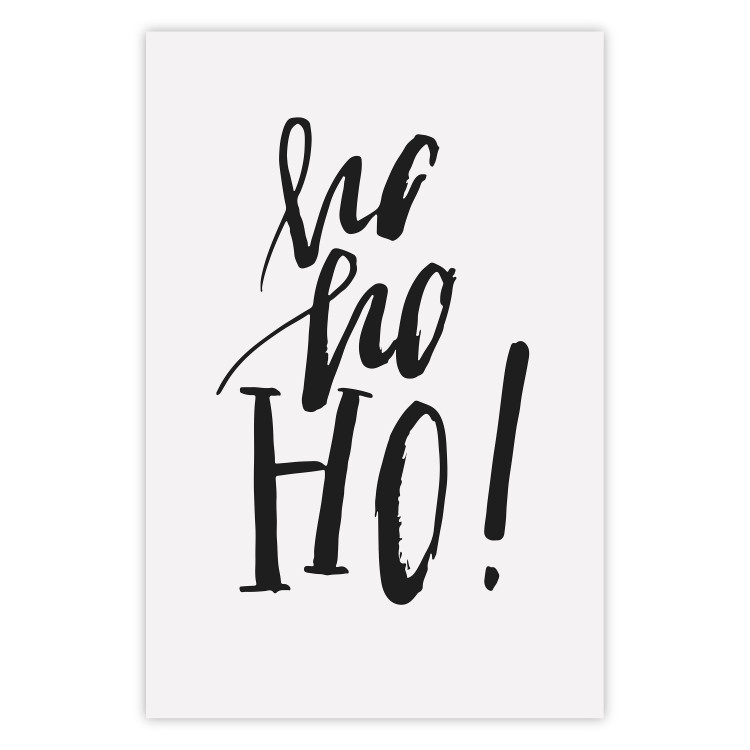 Wall Poster Ho, ho, Ho! - black text in the form of a famous quote on a light gray background 130735