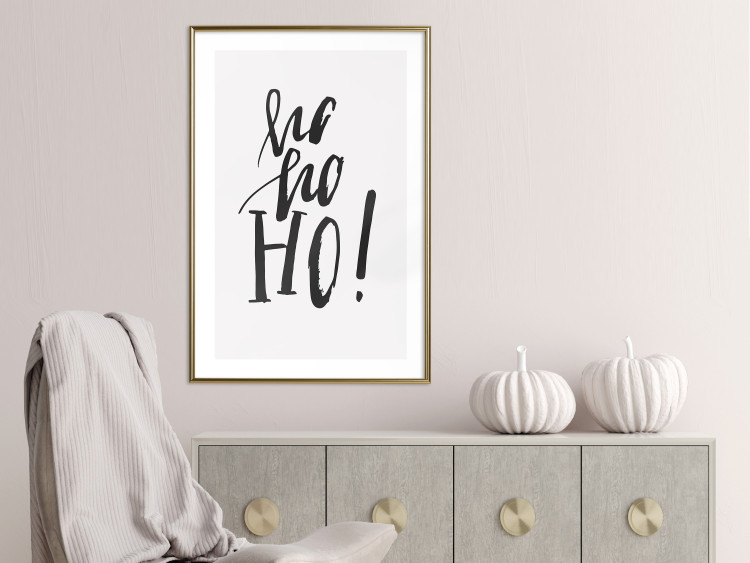 Wall Poster Ho, ho, Ho! - black text in the form of a famous quote on a light gray background 130735 additionalImage 13