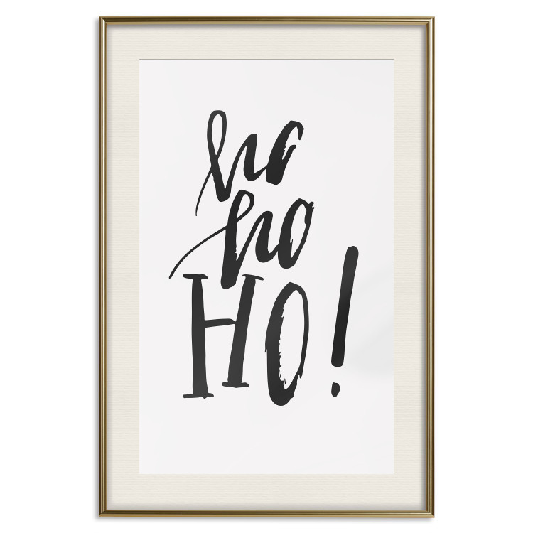 Wall Poster Ho, ho, Ho! - black text in the form of a famous quote on a light gray background 130735 additionalImage 25
