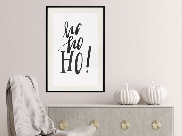 Wall Poster Ho, ho, Ho! - black text in the form of a famous quote on a light gray background 130735 additionalImage 23