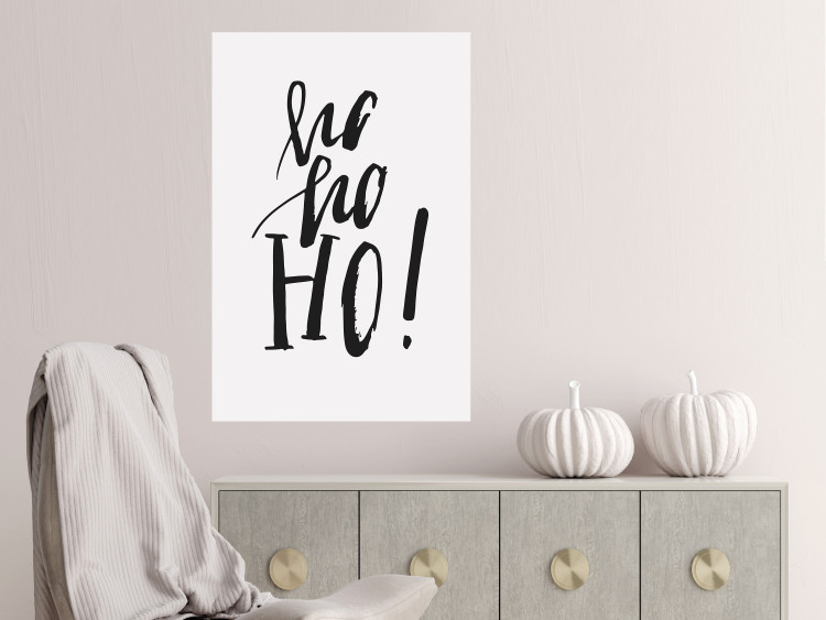 Wall Poster Ho, ho, Ho! - black text in the form of a famous quote on a light gray background 130735 additionalImage 4