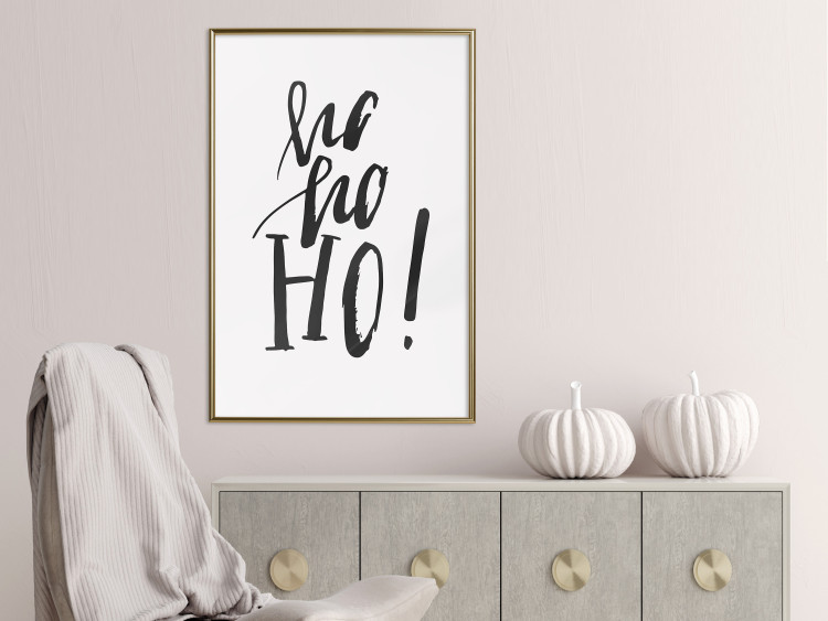Wall Poster Ho, ho, Ho! - black text in the form of a famous quote on a light gray background 130735 additionalImage 7
