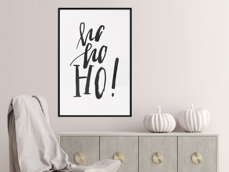 Wall Poster Ho, ho, Ho! - black text in the form of a famous quote on a light gray background 130735 additionalImage 6