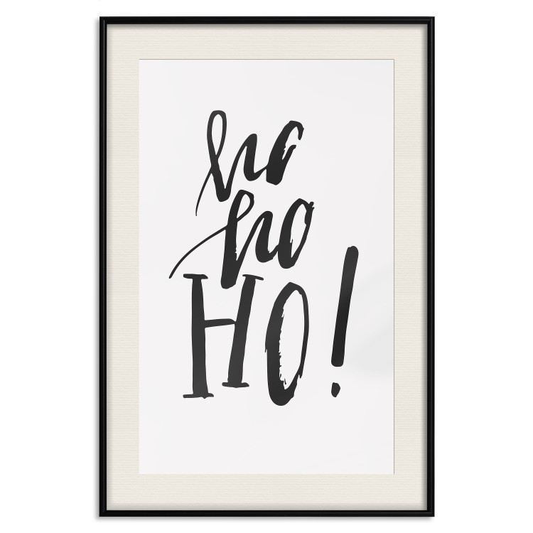 Wall Poster Ho, ho, Ho! - black text in the form of a famous quote on a light gray background 130735 additionalImage 24