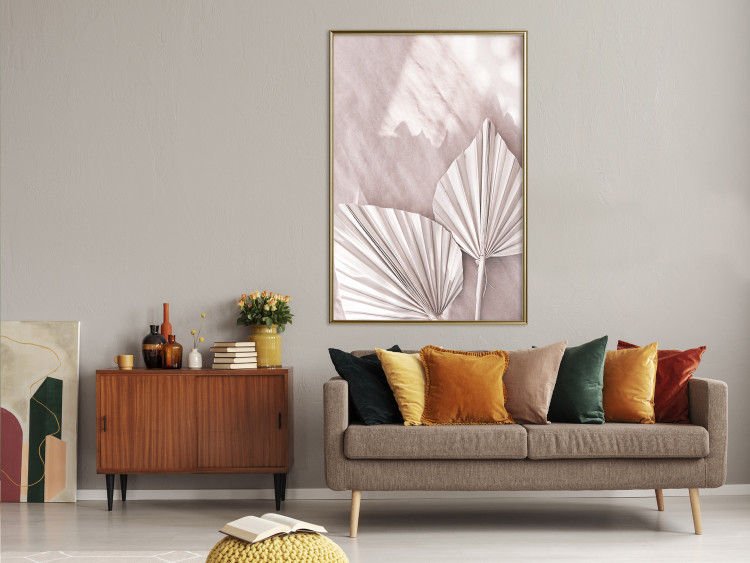 Wall Poster Hot Morning - a summer composition with white leaves in a scandi boho style 136535 additionalImage 15