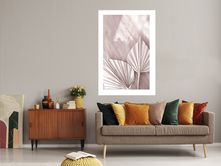 Wall Poster Hot Morning - a summer composition with white leaves in a scandi boho style 136535 additionalImage 24