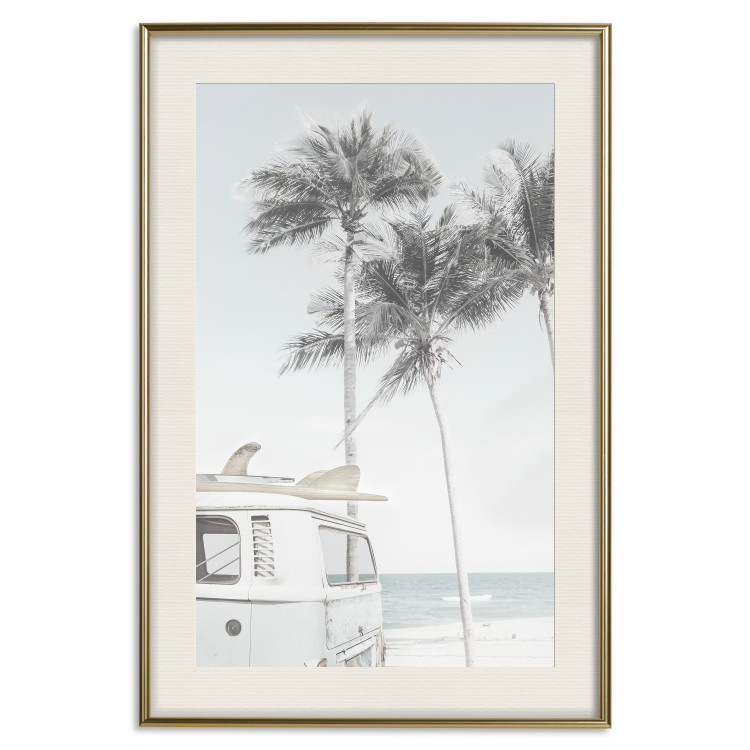 Wall Poster Surfer's Time - landscape of tropical trees and beach against the sea 137835 additionalImage 20