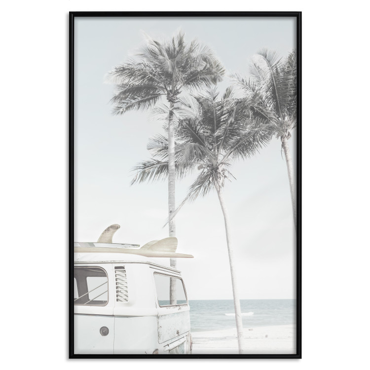 Wall Poster Surfer's Time - landscape of tropical trees and beach against the sea 137835 additionalImage 18