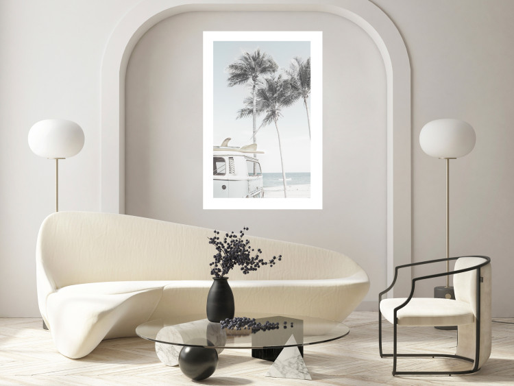 Wall Poster Surfer's Time - landscape of tropical trees and beach against the sea 137835 additionalImage 16
