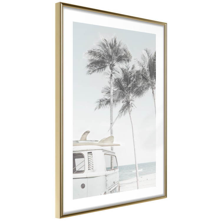 Wall Poster Surfer's Time - landscape of tropical trees and beach against the sea 137835 additionalImage 2