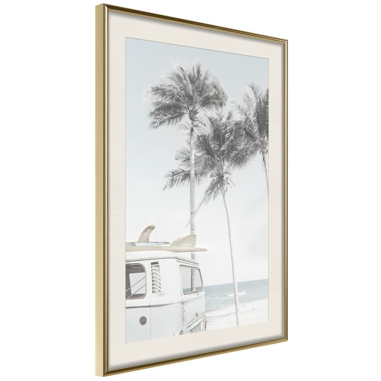 Wall Poster Surfer's Time - landscape of tropical trees and beach against the sea 137835 additionalImage 3