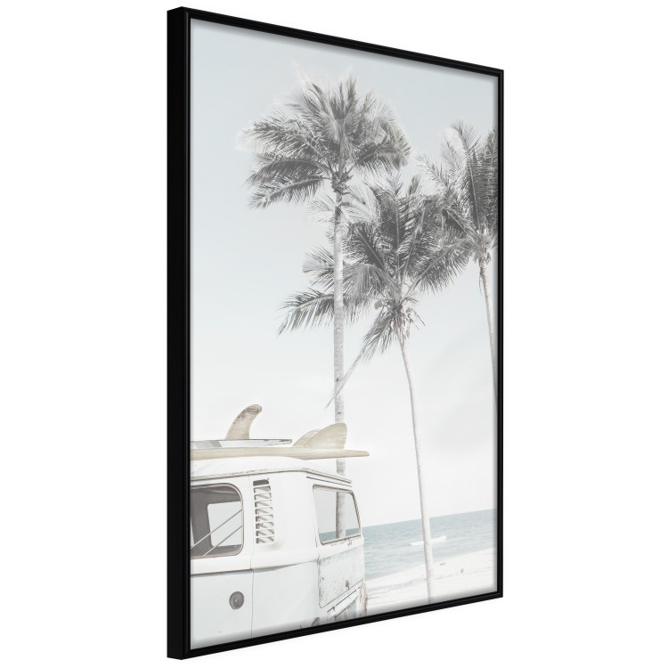 Wall Poster Surfer's Time - landscape of tropical trees and beach against the sea 137835 additionalImage 3