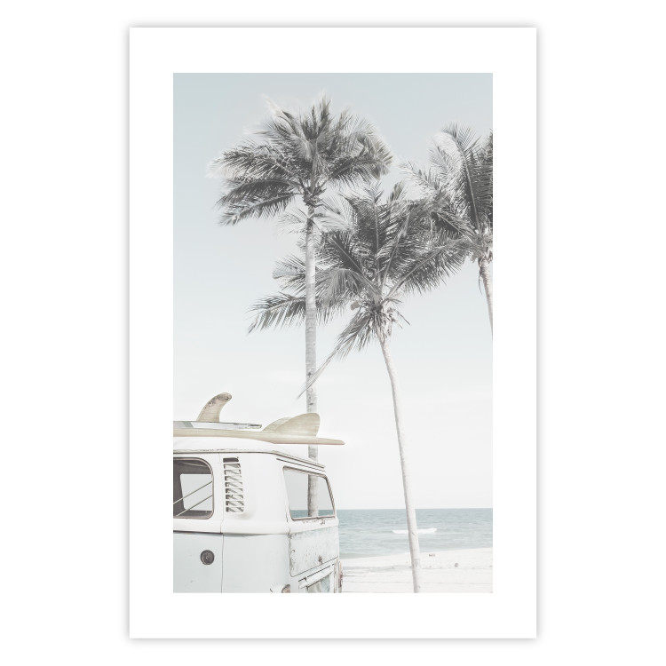 Wall Poster Surfer's Time - landscape of tropical trees and beach against the sea 137835 additionalImage 19
