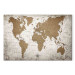 Canvas Cartographic World (1-piece) Wide - world map in beige 138635