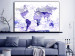 Canvas Purple Map (1-piece) Wide - world map on brick background 138835 additionalThumb 3