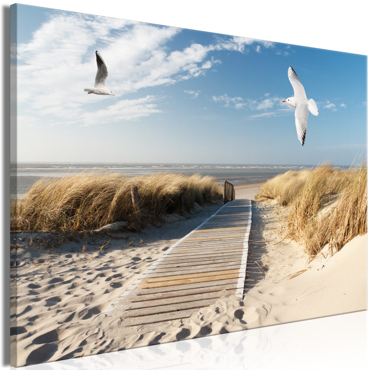 Canvas Beach and Seagulls (1-piece) Wide - summer sky and sea in the distance 143835 additionalImage 2