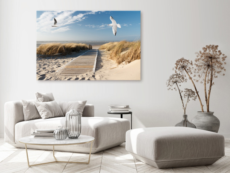 Canvas Beach and Seagulls (1-piece) Wide - summer sky and sea in the distance 143835 additionalImage 3