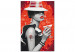 Paint by number Gangster Girl - Woman With a Hat and a Drink on a Red Background 144135 additionalThumb 4