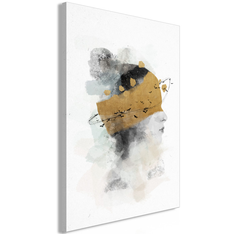 Canvas With Golden Elements (1-part) - Abstract Portrait of a Woman 144535 additionalImage 2