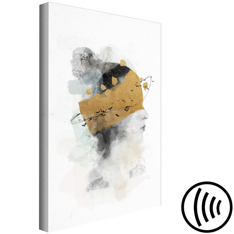 Canvas With Golden Elements (1-part) - Abstract Portrait of a Woman 144535 additionalImage 6